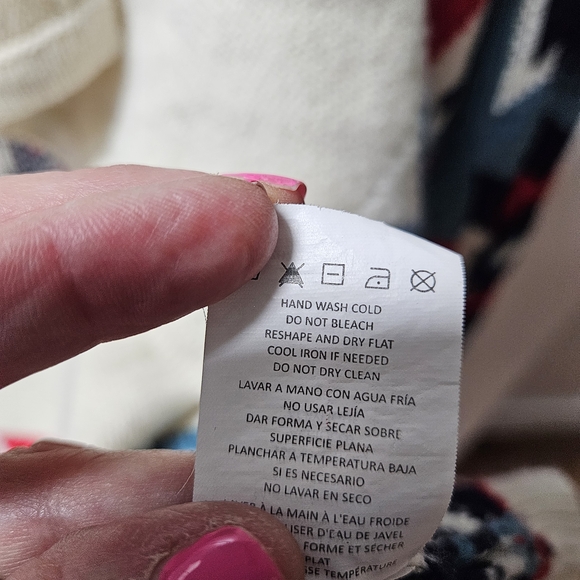 Wrangler Retro Men Or Women's Cream & Teal Aztec Shawl Collar Cardigan Sweater - Picture 6 of 9